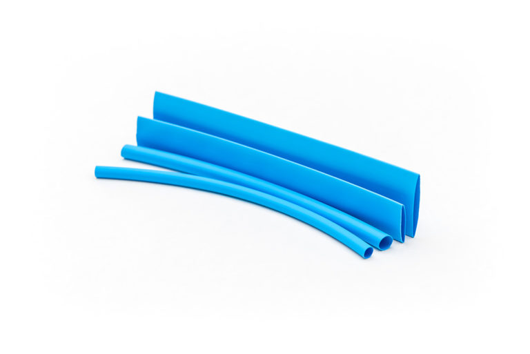 Blue heat shrink tubing various sizes