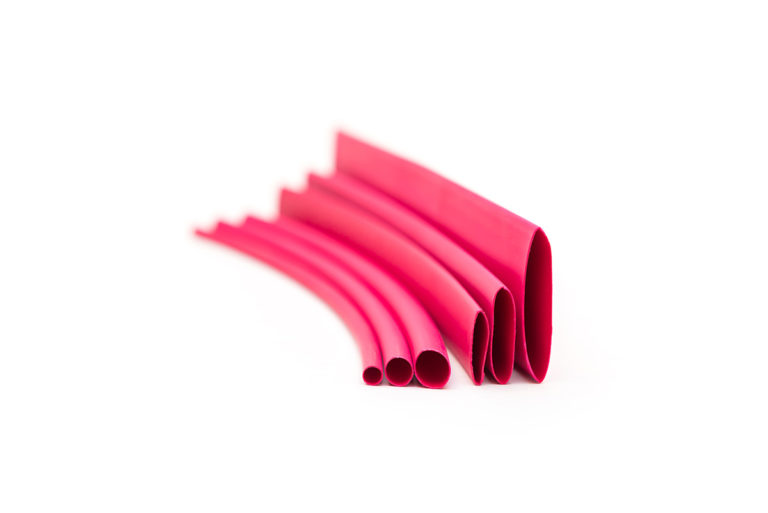Red heat shrink tubing in various sizes